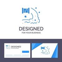 Creative Business Card and Logo template Factory Industry Sewage Waste Water Vector Illustration