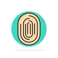 Fingerprint Identity Recognition Scan Scanner Scanning Abstract Circle Background Flat color Icon vector