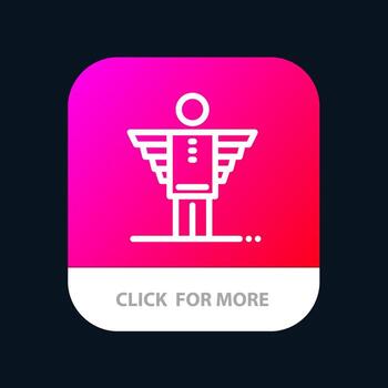 Angel Business Career Freedom Investor Mobile App Button Android and IOS Line Version vector