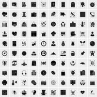 Set of 100 Universal Solid Icons vector