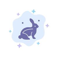 Bunny Rabbit Easter Nature Blue Icon on Abstract Cloud Background vector