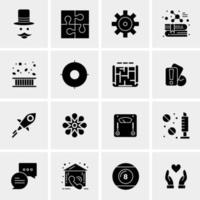 16 iconos de negocios universales vector ilustración de icono creativo para usar en proyectos relacionados con la web y dispositivos móviles