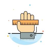 Education hand learn learning ruler Flat Color Icon Vector