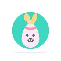 Rabbit Easter Bunny Abstract Circle Background Flat color Icon vector