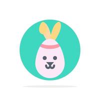 Rabbit Easter Bunny Abstract Circle Background Flat color Icon vector