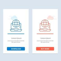 red de conexión de comunicación empresarial de internet en línea azul y rojo descargar y comprar ahora plantilla de tarjeta de widget web vector