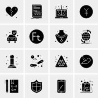 16 iconos de negocios universales vector ilustración de icono creativo para usar en proyectos relacionados con la web y dispositivos móviles