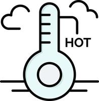 temperatura clima caliente actualización color plano icono vector icono banner plantilla