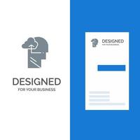 Experience Gain Mind Head Grey Logo Design and Business Card Template vector