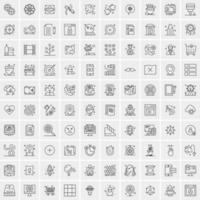 Pack of 100 Universal Line Icons for Mobile and Web vector