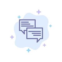 Sms Message Popup Bubble Chat Blue Icon on Abstract Cloud Background vector