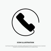 Answer Call Phone solid Glyph Icon vector
