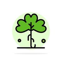 trébol verde irlanda planta irlandesa círculo abstracto fondo color plano icono vector