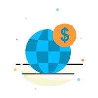 Dollar Global Business Globe International Abstract Flat Color Icon Template vector