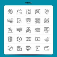 OutLine 25 Cenima Icon set Vector Line Style Design Black Icons Set Linear pictogram pack Web and Mobile Business ideas design Vector Illustration