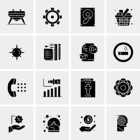 16 iconos de negocios universales vector ilustración de icono creativo para usar en proyectos relacionados con la web y dispositivos móviles