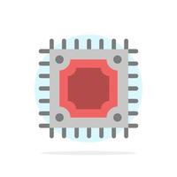 Cpu Microchip Processor Abstract Circle Background Flat color Icon vector
