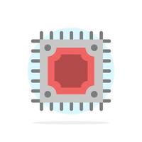 Cpu Microchip Processor Abstract Circle Background Flat color Icon vector