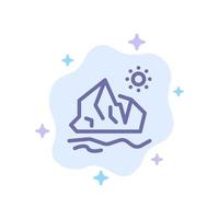 Ecology Environment Ice Iceberg Melting Blue Icon on Abstract Cloud Background vector