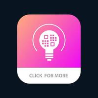 Data Insight Light Bulb Mobile App Button Android and IOS Glyph Version vector