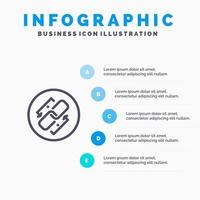 Link Chain Url Connection Link Line icon with 5 steps presentation infographics Background vector