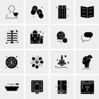 16 iconos de negocios universales vector ilustración de icono creativo para usar en proyectos relacionados con la web y dispositivos móviles