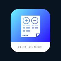 Pros Cons Document Plus Minus Mobile App Icon Design vector