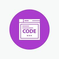 Browser Internet Code Coding white glyph icon vector