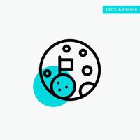 Moon Flag Space Planet turquoise highlight circle point Vector icon