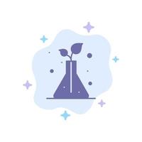 Science Flask Trees Blue Icon on Abstract Cloud Background vector