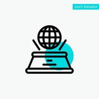 World Hologram Imagination Presentation turquoise highlight circle point Vector icon