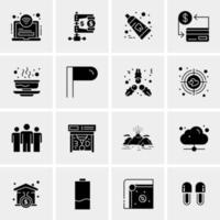 16 iconos de negocios universales vector ilustración de icono creativo para usar en proyectos relacionados con la web y dispositivos móviles