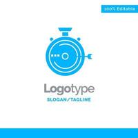 Launch Management Optimization Release Stopwatch Blue Solid Logo Template Place for Tagline vector