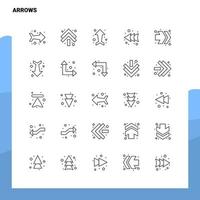 Set of Arrows Line Icon set 25 Icons Vector Minimalism Style Design Black Icons Set Linear pictogram pack