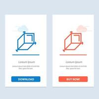 Caja 3d diseño cuboide azul y rojo descargar y comprar ahora plantilla de tarjeta de widget web vector
