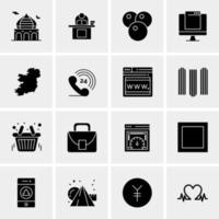 16 iconos de negocios universales vector ilustración de icono creativo para usar en proyectos relacionados con la web y dispositivos móviles