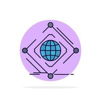 Complex global internet net web Flat Color Icon Vector