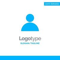 cuenta avatar usuario azul sólido logotipo plantilla lugar para eslogan vector