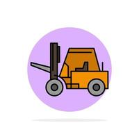 Lifter Lifting Truck Transport Abstract Circle Background Flat color Icon vector
