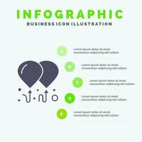 Balloon Fly Motivation Solid Icon Infographics 5 Steps Presentation Background vector