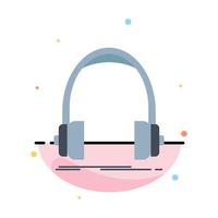 Audio headphone headphones monitor studio Flat Color Icon Vector