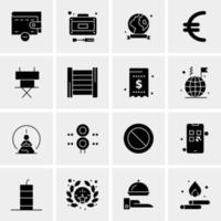 16 iconos de negocios universales vector ilustración de icono creativo para usar en proyectos relacionados con la web y dispositivos móviles