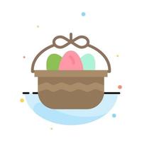 Basket Easter Egg Nature Abstract Flat Color Icon Template vector