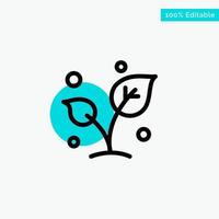 Leaf Nature Spring Sprout Tree turquoise highlight circle point Vector icon