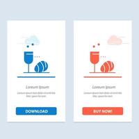 Glass Egg Easter Drink  Blue and Red Download and Buy Now web Widget Card Template vector