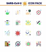 16 Flat Color coronavirus epidemic icon pack suck as antivirus virus patient protection safe viral coronavirus 2019nov disease Vector Design Elements