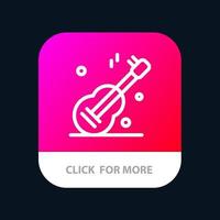 Música de guitarra EE. UU. Botón de la aplicación móvil estadounidense Versión de línea de Android e iOS vector