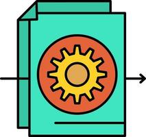 Document File Gear Settings  Flat Color Icon Vector icon banner Template