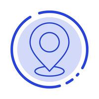 Location Map Mark Marker Pin Place Point Pointer Blue Dotted Line Line Icon vector