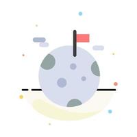 Planet Gas Giant Space Abstract Flat Color Icon Template vector
